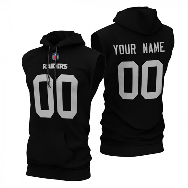 Men's Black Las Vegas Raiders Customized Limited Edition Sleeveless Hoodie